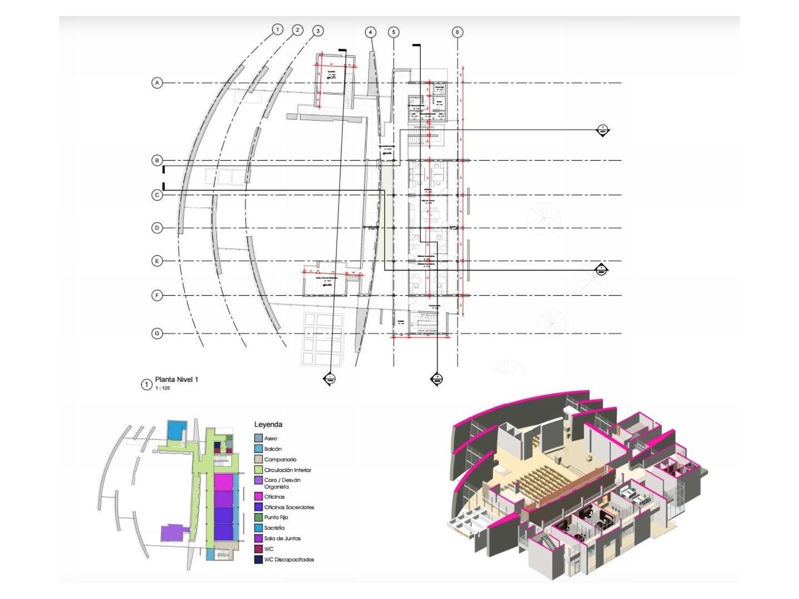 Iglesia de Jubileo / Nivel 1 / Richard Meier / Roma / Italia / Arquitectura Minimalista